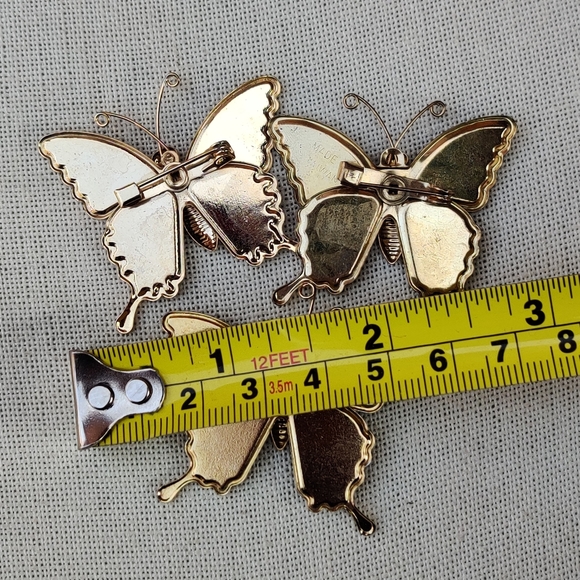 🦋Vintage art deco glitter butterfly brooch lot - Picture 8 of 8